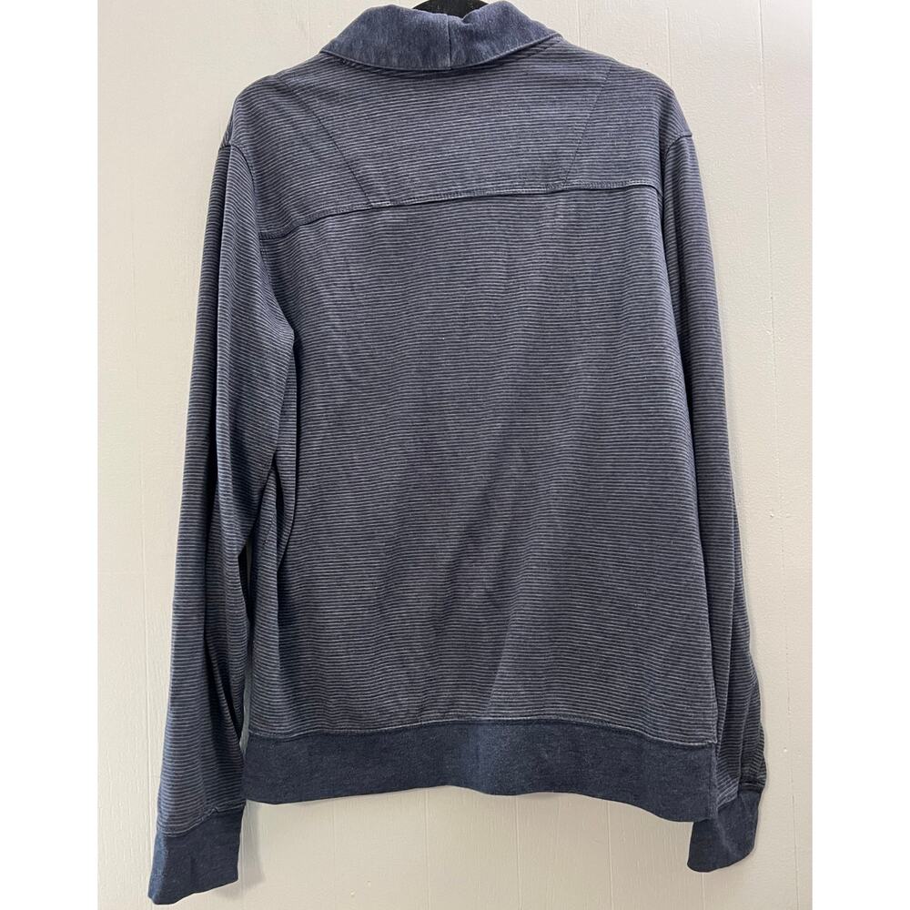 Men's Howe Blue Microstripe Button Front Cardigan Size Large - Picture 2 of 7